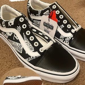 Black And white Custom Beetle Juice Vans
